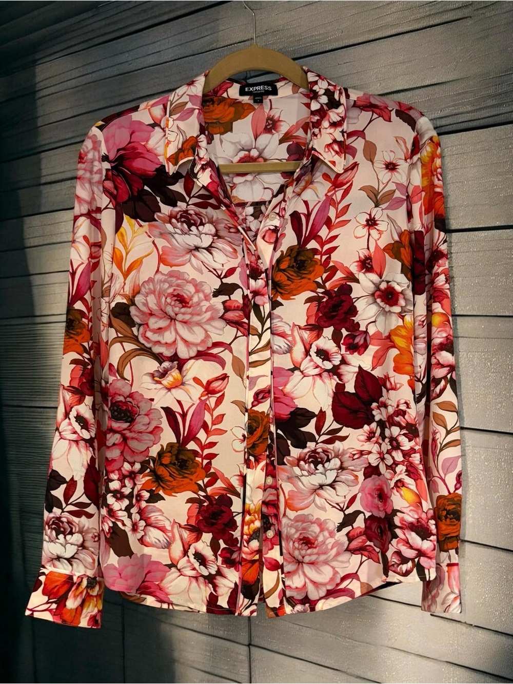 Express Portofino Floral Button-Down Shirt